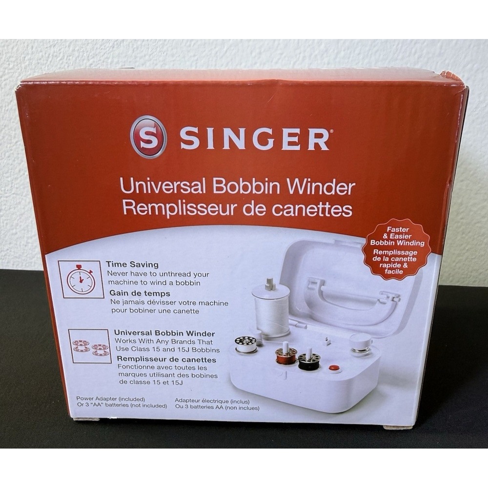 Singer Univeral Bobbin Winder NWT Battery or Adapter Class 15/15J Bobbins